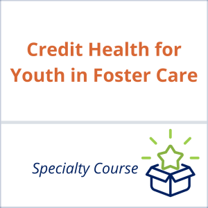 A white square divided horizontally by a thick light grey line. The course name is in orange in the top half. The words specialty course in blue and and image of an open box with a shining star emerging from it, in blue and lime green are in the bottom.